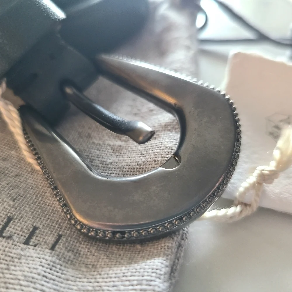 Brunello Cucinelli Leather Belt, Size Medium, Green, NWT